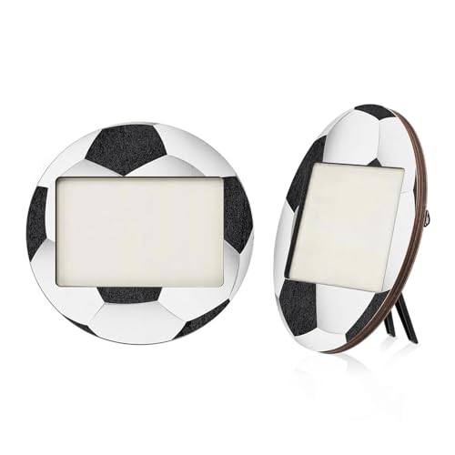 Chevnzev Juego de 2 marcos de fotos de mesa de fútbol de béisbol, soportes de madera para fotos para jugadores y fanáticos de los deportes