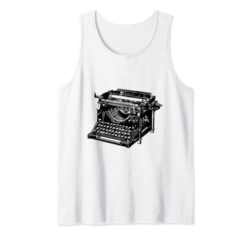 Máquina de escribir Vintage Retro Máquina de escribir Vieja Máquina de escribir Hipster Camiseta sin Mangas