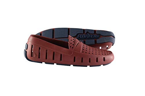 Floafers Men's Driver Slip On Water Shoes Size US 11 M Burgundy/Deep Sea Blue (Run Small by one Size) - Main Image