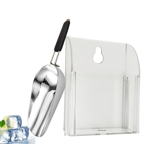 Ice Cube Scoop with Magnetic Holder for GE Opal Nugget Ice Maker and Freezer,Multipurpose Ice Scoop for Pet Food, Flour, Grains, Candy