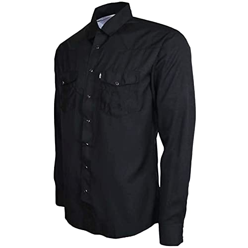 Black Long Sleeve Pearl Snap Shirt by Hooey4