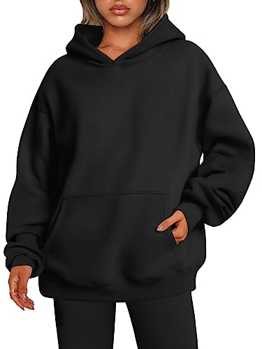 ABYOVRT Sweat A Capuche Femme Casual Garder Au Chaud Mantea Oversized Sweatshirts Manches Longues Pas Cher Simple Polaire Classic Hoodies Pullover avec Poches...