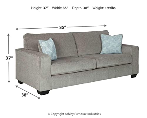 Signature Design By Ashley Altari Modern Queen Sofa Sleeper With 2 Accent Pillows, Light Gray #TOP2