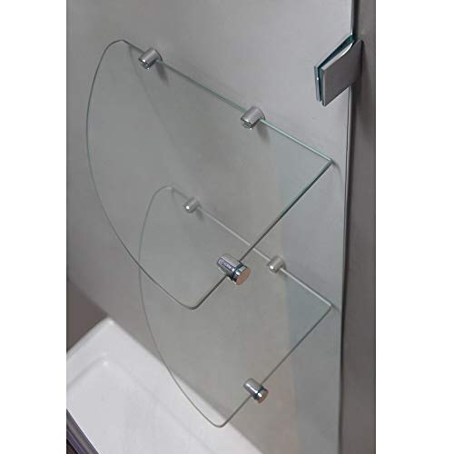 Aston Nautis Gs Completely Frameless Hinged Shower Door With Glass Shelves, 62" X 72", Polished Chrome #TOP3