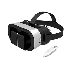 Jiakalamo VR Headset Universal Virtual Reality Goggles – Play Your Best Mobile Games 360 Movies with Soft & Comfortable New 3D VR Glasses with Controller(VR headset+handle)
