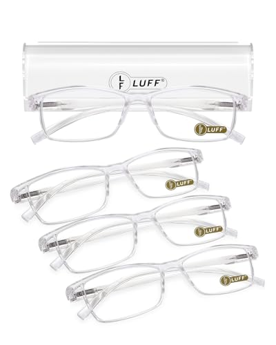 LUFF 4Pcs Anti-Blue-ray Reading Glasses Portable Ultra-Light Readers(3.0X)
