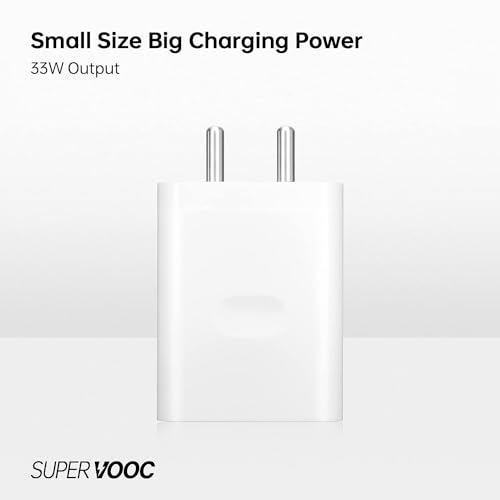 Image of 33W Super Vooc Charger Compatible with Oppo A77 4G |A97 |Reno 8 lite |K10 5G Adaptive Super Fast Tecnology (Adapter Only
