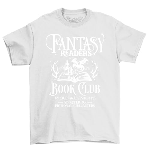 T-shirt Fantasy Readers Unite! - Hilarious Book Club Edition, 100% cotone, design unisex, perché i veri eroi indossano libri e ridono!, bianco, 9-11 Years