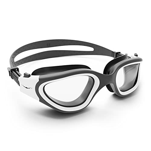 AqtivAqua Swimming Goggles Adult and Kids Goggles Kids 6-14 Men Women Swim Children Boys Girls DX-H (Black&White frame - Image 2