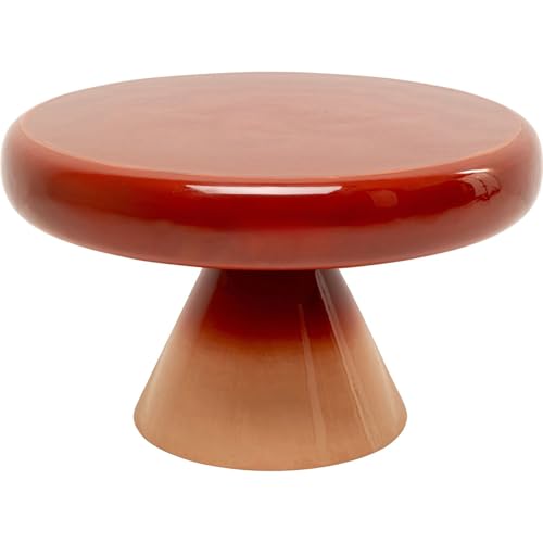 Kare Design RICI Colore, Table d'appoint, Rouge, 60 cm de diamètre, Table Basse, étagère, Table de Salon, Structure en Acier, Ronde