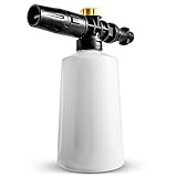karcher foam cannon 【Fácil de instalar y usar】: La boquilla de espuma para Karcher se puede conectar directamente a la serie K (K2 – K7) limpiador a presión para Karcher – Llena la botella con la cantidad deseada de jabón o champú y agua, luego conecta la botella a la boquilla. Agitar para mezclar el líquido a fondo y fijar directamente la boquilla a la pistola, luego está listo para usar. La superficie de la botella tiene una línea de guía de medición. Relación de mezcla fácil de ajustar.