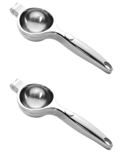 レモン絞り器、ジュース、オレンジ、手動、金属、家庭用、ミニ、フレッシュスクイーズ、高速、省力、手動ジューサー(2個パック) (S)