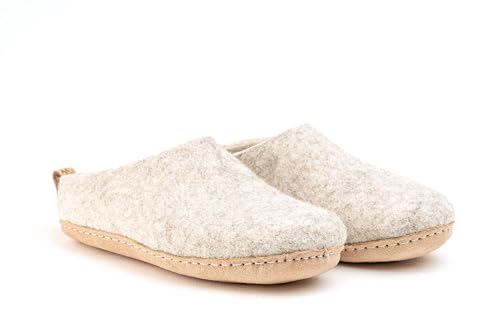 Woolly's Indoor Open Heel Slippers With Leather Sole (Light Brown) - 37 | Premium New Zeland Wool | Handcrafted with Italian Design | Soft, Breathable & Ordor Free4