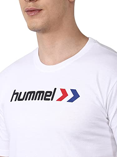 Image of hummel Ombi Round Neck Cotton Rich Half Sleeve Solid Regular fit Cottonpoly T-Shirt for Men Comfortable Soft Breathable Fabric Stretchable for Everyday Use Ideal for Casualwear