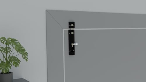 Image of Atlantic Triangle Tower Bolt 4 inch, Tower Bolt for Main Door and Bathroom, Door Latch for Bedroom, Tower Bolt for Home, Offices, Doors, Windows, Easy to Fit, Black. Finish, (Pack of 12 Pcs)