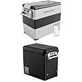 Bundle of EUHOMY 12 Volt Refrigerator, 59QT(55L) Electric Cooler and Protective Cover 59 Quart Car Refrigerator Insulated Transit Bag