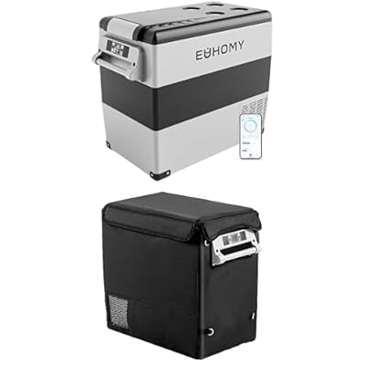 Bundle of EUHOMY 12 Volt Refrigerator, 59QT(55L) Electric Cooler and Protective Cover 59 Quart Car Refrigerator Insulated Transit Bag
