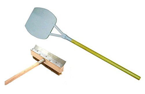 Preisvergleich Produktbild Pizzaofenschaber mit Bürste + verstärkte Alu - Pizzaschaufel 100 cm