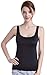 HBY Womens Camisole Built-in Shelf Padded Bra Cami Bra Straps Tank Top Solid Black