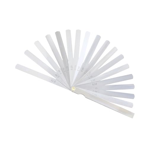 Juego de calibradores de espesores métricos Flozari, para medición de holguras y espesores, acero aleado de resorte, modelos 150A17 y 100B17 miniatura 2