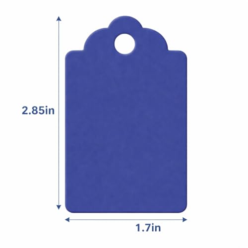 Image of CVANU 300pcs Premium Color Tag Blank Hanging with Pre-Punched Hole Tags for DIY Crafts, Gift Wrapping, Labelling & Writable Decorative Tags for All Occasions (2.85in X 1.7in) Blue