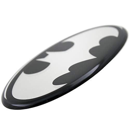 Image of Fan Emblems Batman Domed Chrome Car Decal - 1989 Logo (Black and Chrome)