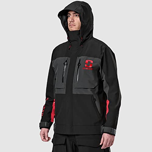 Image of Striker Men's Adrenaline Durable Breathable Waterproof Outdoor Fishing Rain Jacket with Adjustable Hood & Reflective Elements