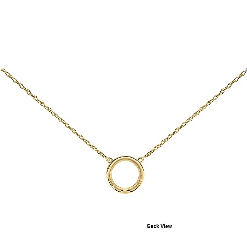 Keepsake Open Circle Diamond Necklace For Women In 10K Yellow Gold 1/10Ct (I-J, I3), 17 Inch #TOP1