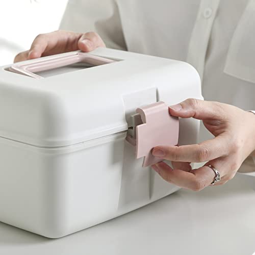 botiquín de primeros auxilios， Botiquín de primeros auxilios, caja de almacenamiento de plástico, caja de medicinas, organizador multiusos con bandeja extraíble, botiquines de primeros auxilios(Green)
