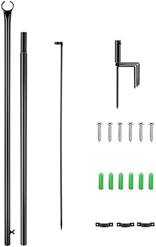 String Mild Poles, 8.5FT Sturdy Outside Mild Pole for Hanging String Lights, Yard, Backyard, Patio, Deck Lighting Stand for BBQ, Get together, Wedding ceremony, Christmas, 1 Pack