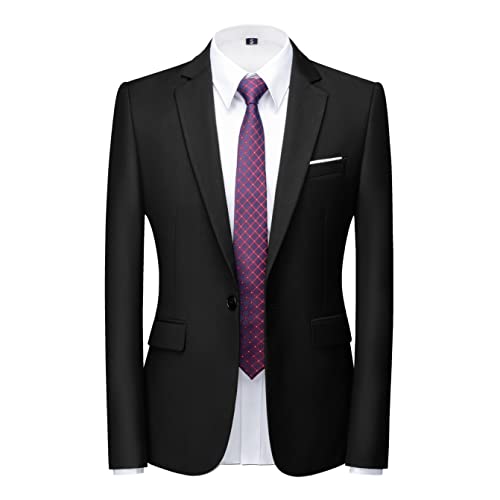 Mens Blazer Suit Jacket Slim Fit Sports Coat Casual One Button Single Breasted Business Wedding Blazer Sports Coat Men