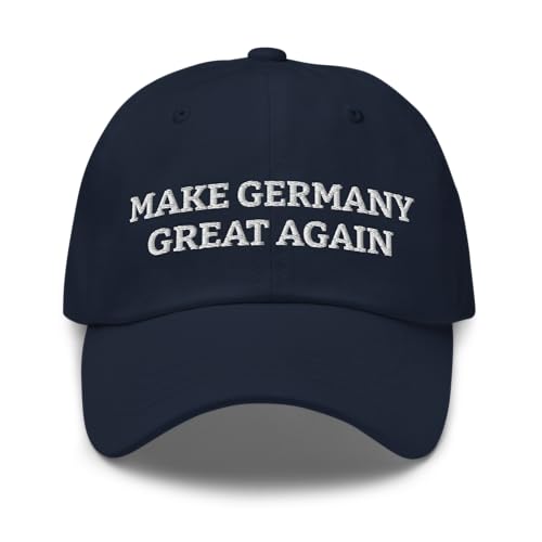 Baseball Cap Make Germany Great Again - Verstellbare Dad Hat Unisex - 100% Baumwolle Chino - Deutschland Patriotische Cap (DE/NL/SE/PL, Alphanumerisch, Einheitsgröße, Navy)