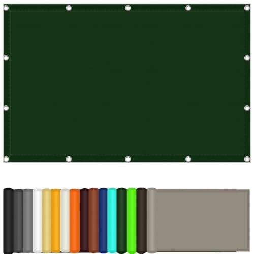 Voile d'ombrage rectangulaire vert foncé pour aménager un coin repas sur le toit - 2