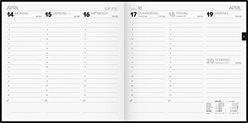 BRUNNEN Weekly calendar model 766 2024, 2 pages = 1 week, sheet size 21 x 20.5 cm, black - Image 2