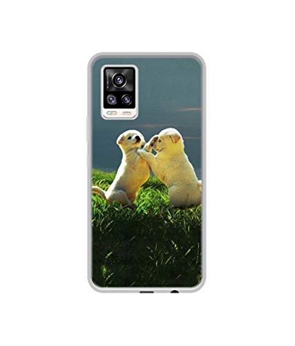 Image of Puppy Couple Sunset Design Printed Silicon Soft TPU Back Case Cover for Vivo V20