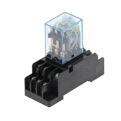 Relé de potencia 11 pines con base de enchufe y lámpara LED integrada para corriente continua 3