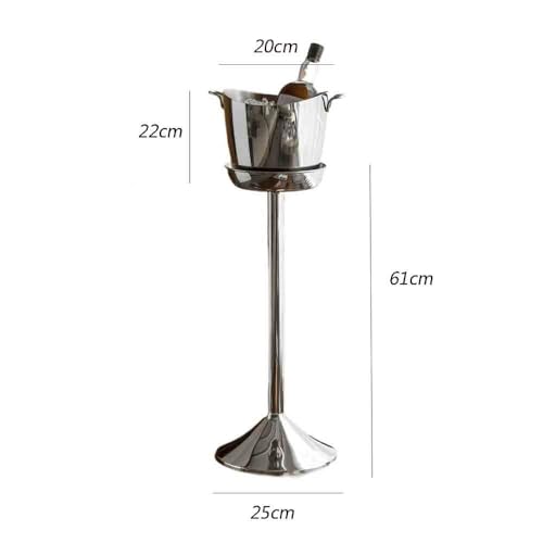 Cubo de acero inoxidable para vino y champán, soporte enfriador de lujo ligero 3