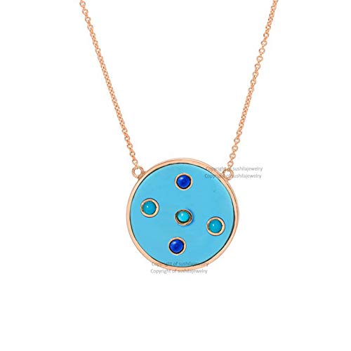 Yellow Gold Genuine Turquoise 
