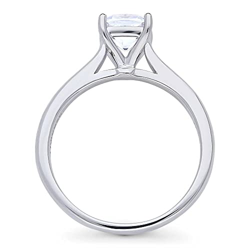 BERRICLE Sterling Silver Solitaire Wedding Engagement Rings 1.25 Carat Cushion Cut Cubic Zirconia CZ Promise Ring for Women, Rhodium Plated4