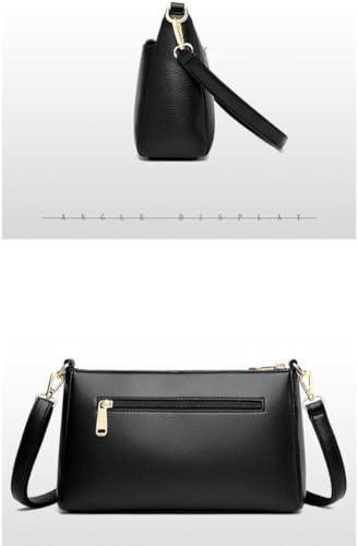 Image of Sling Bag with Main Compartment and Two Inner Pockets, Black Leather Crossbody Bag with Adjustable Strap |Sling bags for women| women Handbags