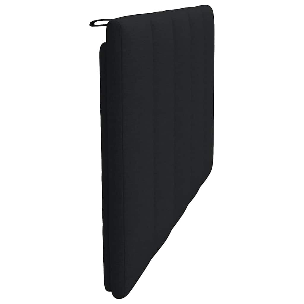 Cabecero Hanko 100 cm negro acolchado cojín de pared de poliéster con para listones LED cómodo respaldo diseño moderno para jóvenes y dormitorios