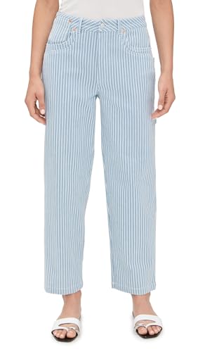 ALOHAS Women's Lorenza Stripes Blue White Denim Trousers