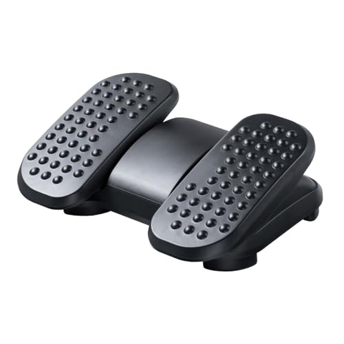 サンワダイレクト フットレスト デスク下 足踏み 高さ/角度調整 ステッパー 耐荷重20kg 足置き台 デスクワーク ペダル ブラック 100-FR036 - サンワダイレクト - 商品画像