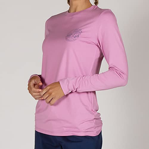 Salt Life Shady Palms Slx Long Sleeve Stretch Fit Shirt, Fuchsia Heather, Small #TOP1