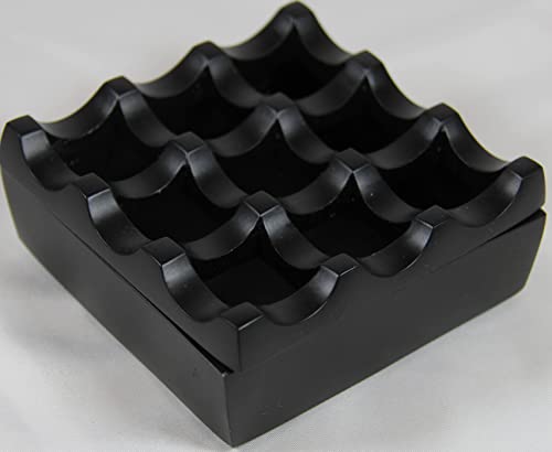 U.like Relax Zone Ashtray Made From Aluminum Metal, Wind Resistant Ash Tray For Small Cigars / Cigarillos /Cigarette Ashtray, 9 Grids/ Holes, Windproof Hand Crafted (Black), Silver #TOP3