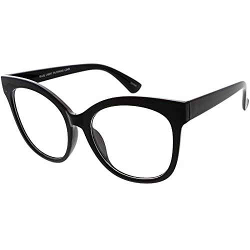 zeroUV - Oversize Blue Light Filter Horn Rimmed Cat Eye Sunglasses D1552