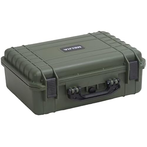 MEIJIA All Weather IP67 Waterproof Hard Camera Case,Hard Protective Case,Hard Case with Customizable Foam,Fit Use of Drones,Camera,Equipments,Pistols(Green,18.5 x14.06x6.93inches)