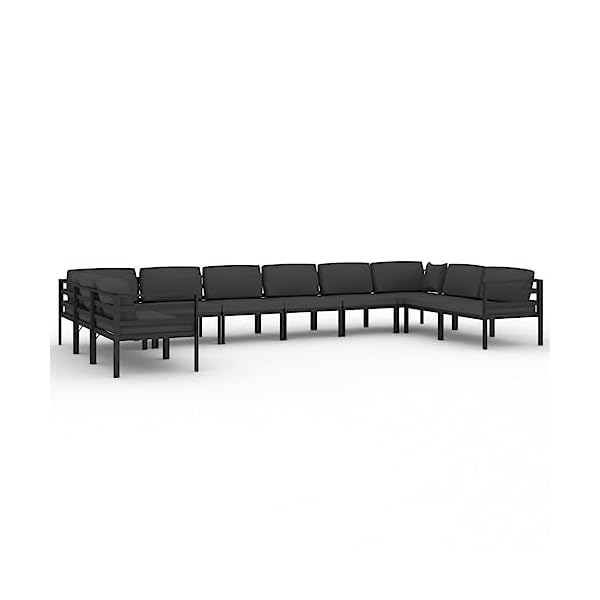 Modulares Aluminium Lounge-Set Anthrazit 10-teilig