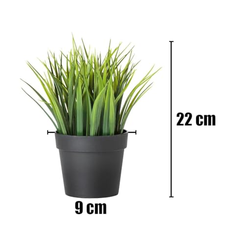 Image of PAPERI Artificial Plants with Pot - Realistic Faux Herb, Balcony Decoration Items, Outdoor Garden Decorative Fake Plant, Plastic Vine Leaves with Pot, Long Green Leaf Vines for Living Room Pack of 1