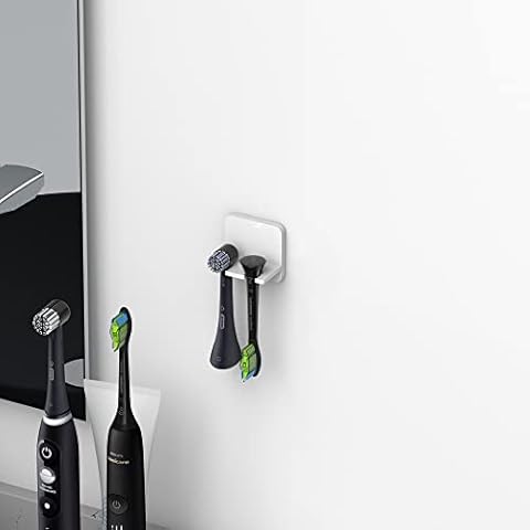 Gloss White Electric Toothbrush Head Holder / Wall mounted Heads Holder (2 Head) Cover